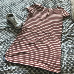 Loft Rust Striped Dress